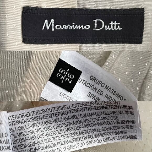 𝅺MASSIMO DUTTI Wool Blazer Black Grey 36 - Picture 9 of 9